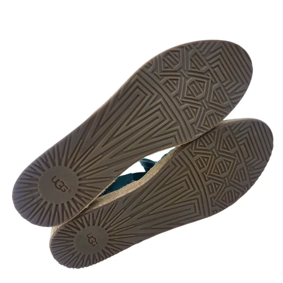 UGG Mila Suede Leather Gladiator Espadrille Sandals NEW Womens 10 Blue Open Toe - Picture 4 of 10